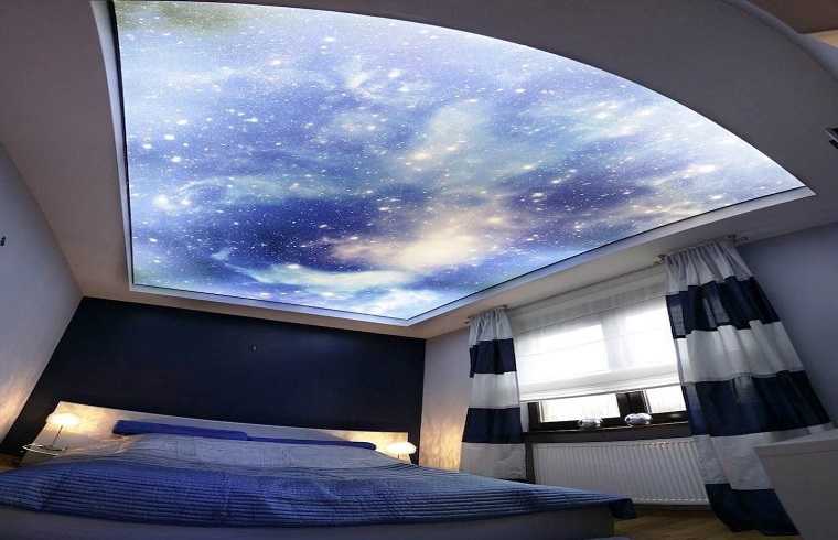 Натяжные 3d потолки (41 фото): потолочные покрытия с эффектом 3d, модели с рисунком и фотопечатью, увеличивающие пространство