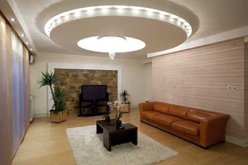 Потолки из гипсокартона для гостиной (49 фото): дизайн зала с двухуровневыми потолочными покрытиями с подсветкой
