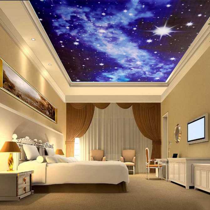 Наклейки на потолок (42 фото): светящиеся звезды, декоративные виниловые и фосфорные звездочки