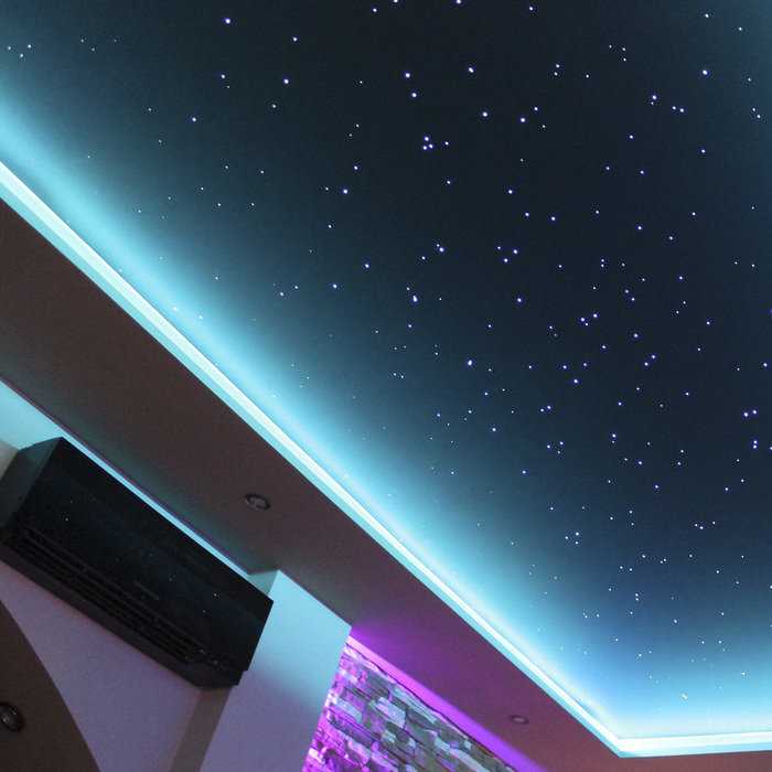 Натяжной потолок «звездное небо» в интерьере детской комнаты