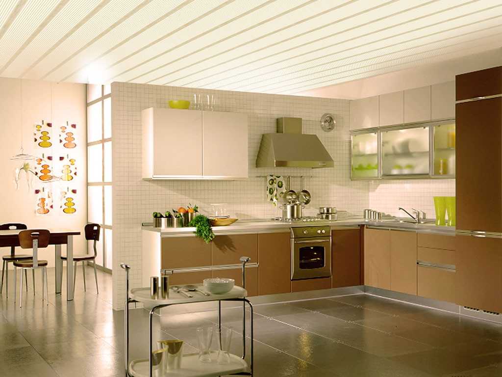 30 вариантов дизайна потолка на кухне