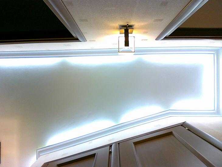 Подсветка натяжного потолка светодиодной лентой: особенности монтажа