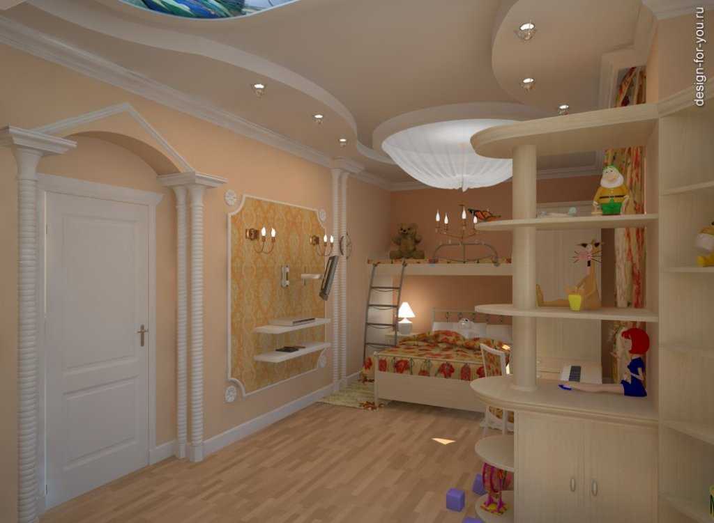 Потолок в детской из гипсокартона: фото дизайна комнаты