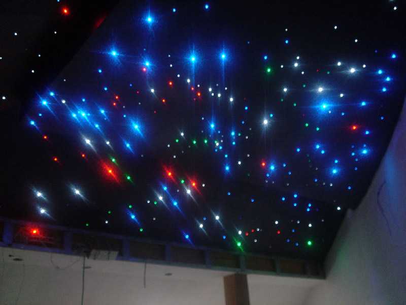 Натяжной потолок «звездное небо» в интерьере детской комнаты