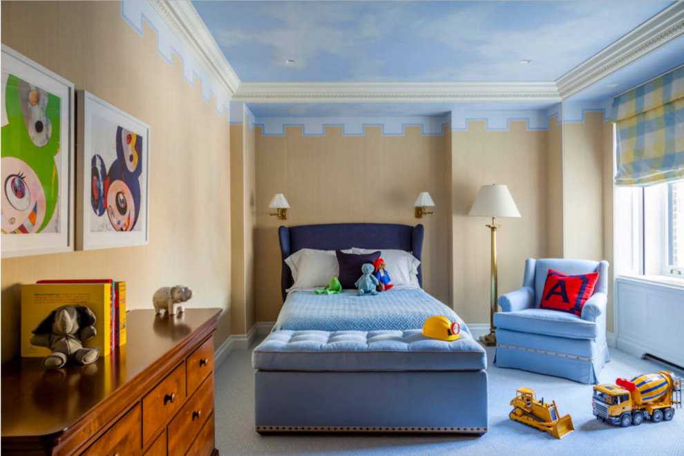 Потолки в детской комнате своими руками: дизайн для мальчиков и девочек, натяжной голубой и цветной, отделка для подростка