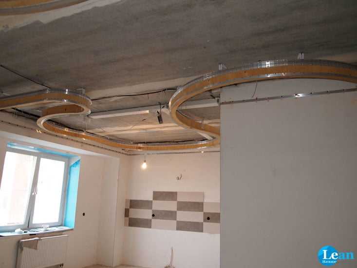 Двухуровневый потолок на кухне: виды и установка навесных конструкций
