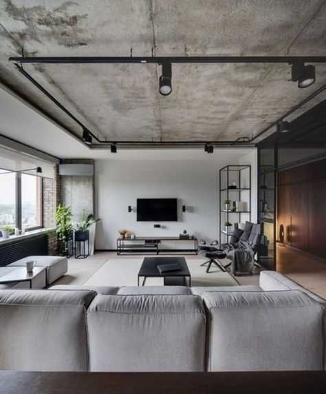 Потолок в стиле «лофт» (41 фото): как сделать своими руками в квартире на бетонной потолочной поверхности и как выбрать варианты лофт-потолка для мансарды частного дома