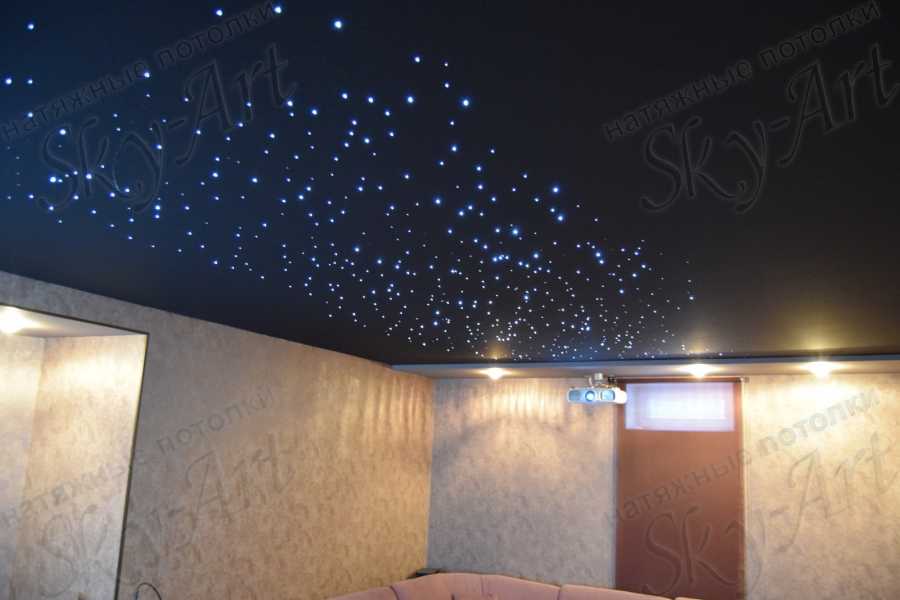 Натяжной потолок «звездное небо» в интерьере