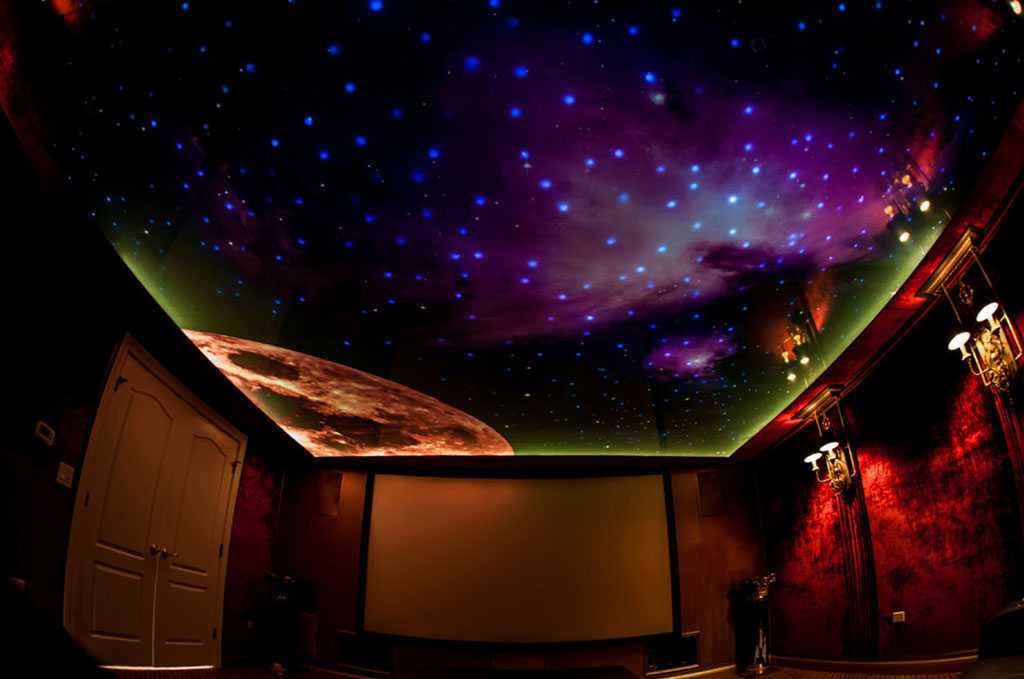 Натяжной потолок звездное небо с подсветкой: способы создания (53 фото)