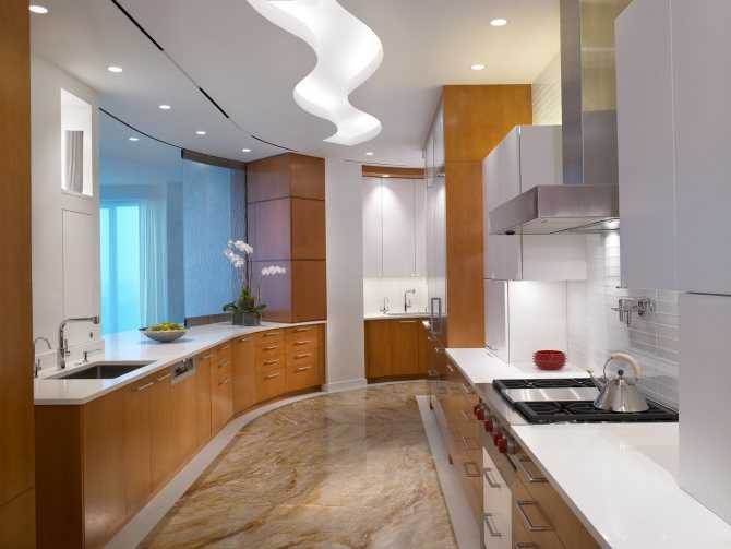 Дизайн и отделка потолка из гипсокартона на кухне: нюансы и идеи
