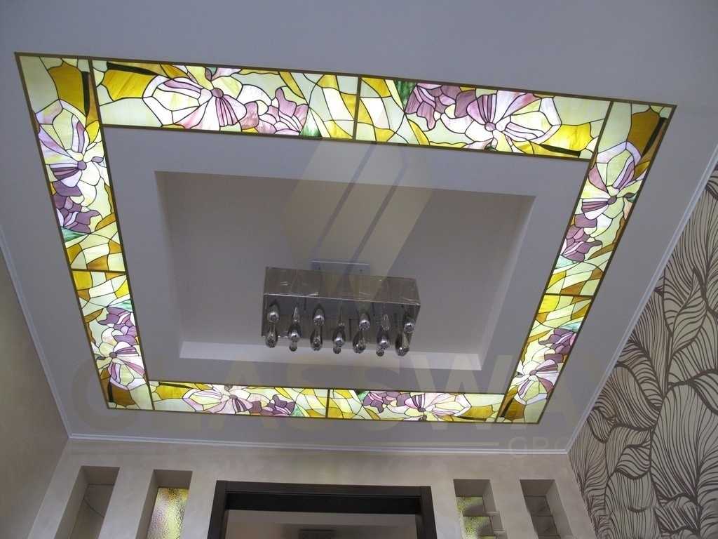 Варианты крепления стеклянного потолка с подсветкой