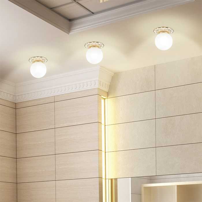 Светильники в ванную комнату на потолок