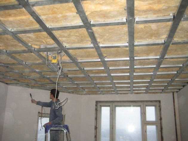 Пошаговая инструкция по монтажу гипсокартонного потолка своими руками с подробными фото