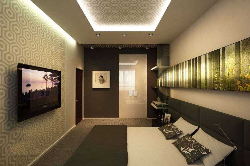Натяжной потолок в зале: современные навесные потолки в гостиную с подсветкой
 - 39 фото