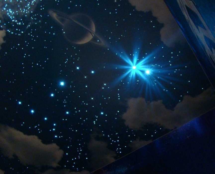 Потолок звездное небо с мерцанием звезд своими руками