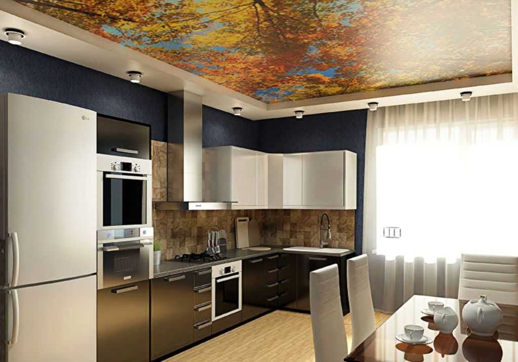 Потолок в кухне-гостиной: 40 фото, избранные идеи дизайна