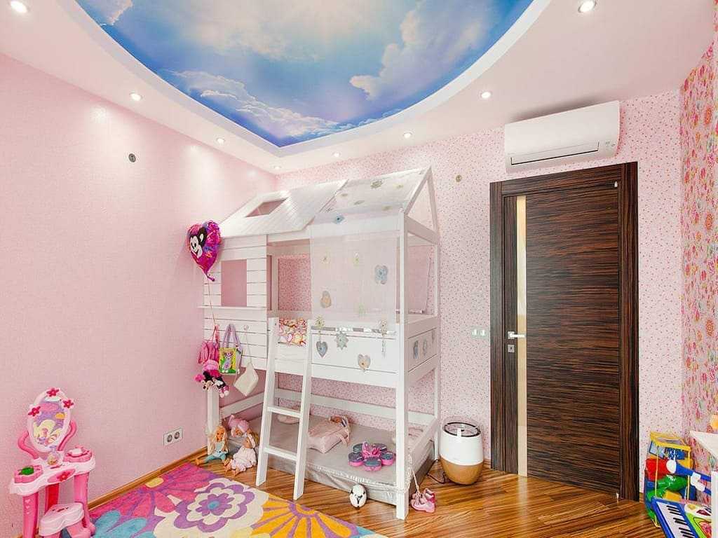 Натяжной потолок в детскую комнату (46 фото): дизайн потолка в спальню для девочки-подростка с рисунком звездного неба