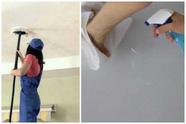 Уход за натяжными потолками: как и чем мыть натяжной потолок, какие средства использовать для чистки?