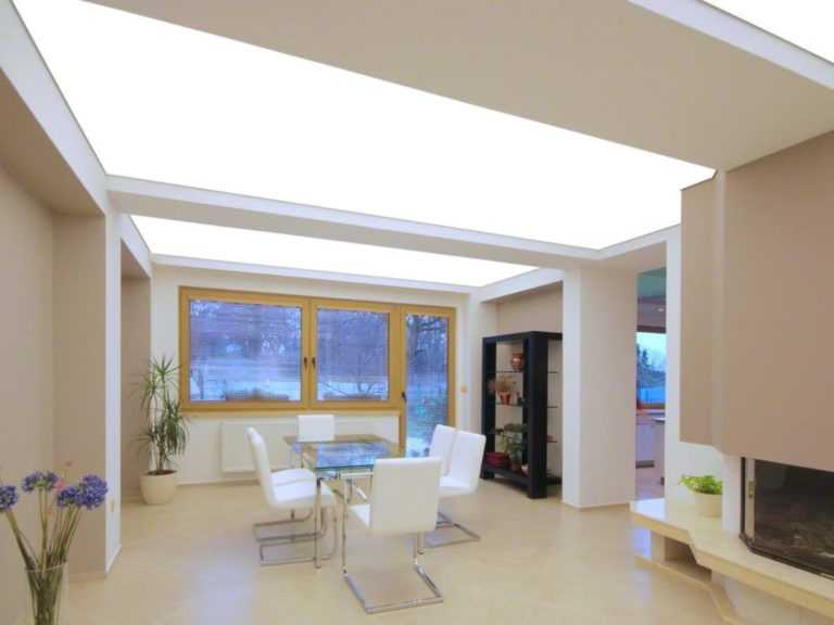 Светящийся натяжной потолок - преимущества и недостатки, варианты оформления
