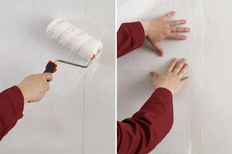 Как клеить стеклохолст на потолок