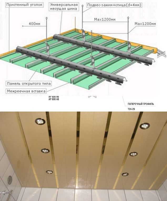 Реечный алюминиевый потолок — плюсы и минусы