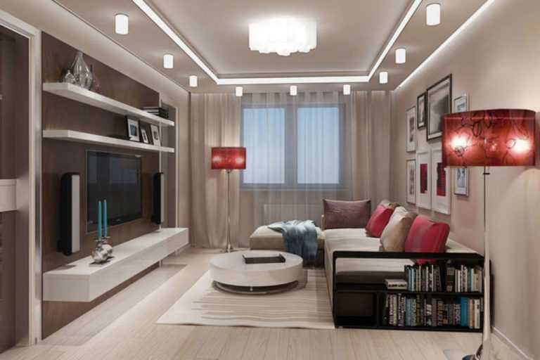 Двухуровневые потолки из гипсокартона для гостиной: дизайн зала