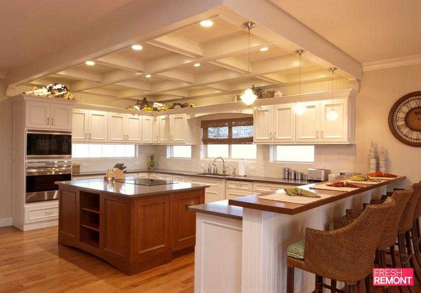 Как устроить освещение на кухне с натяжным потолком? (+35 фото красивых вариантов)