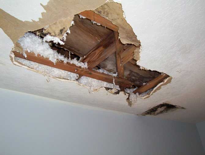 Как отремонтировать потолок из гипсокартона после протечки воды