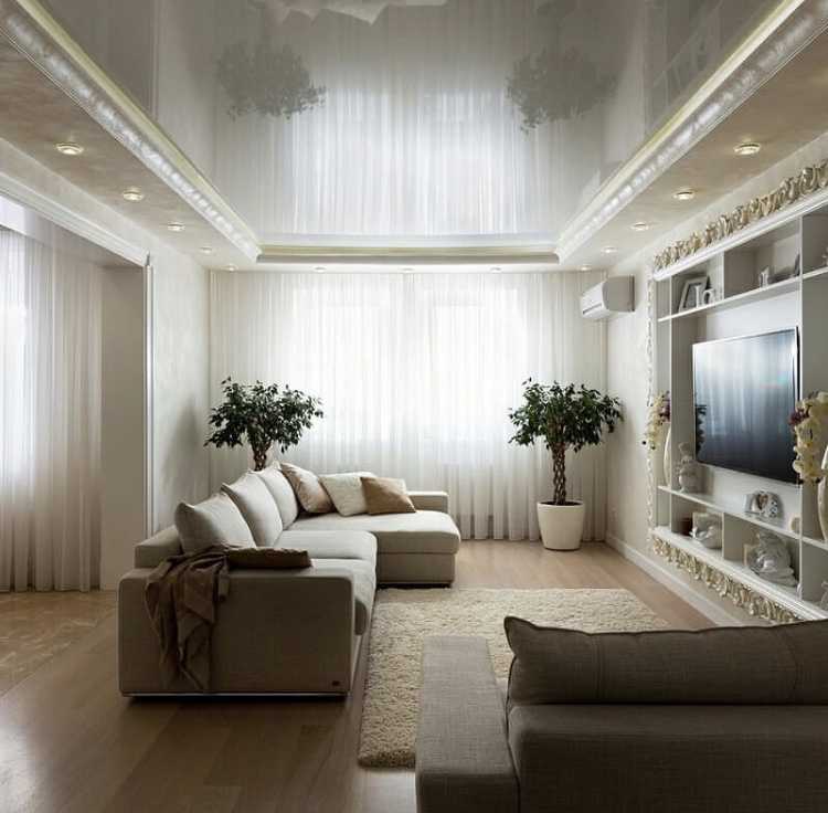 Дизайн потолка в гостиной (82 фото): красивые примеры-2021 оформления зала площадью18 кв. м, современные навесные варианты, какой потолок лучше сделать в квартире