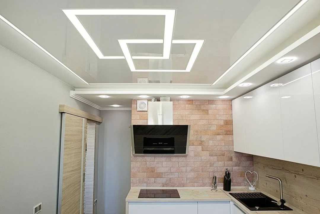 Двухуровневый потолок на кухне (39 фото): как сделать монтаж своими руками, инструкция, фото и видео-уроки