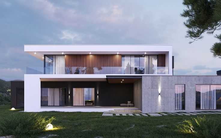 Дом с плоской крышей и панорамными окнами — 500 кв. м. геометрической простоты и безграничного простора
