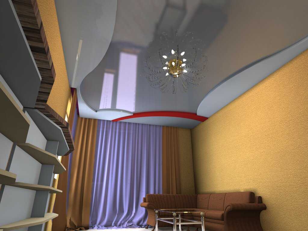 ????двухуровневые натяжные потолки с подсветкой - блог о строительстве