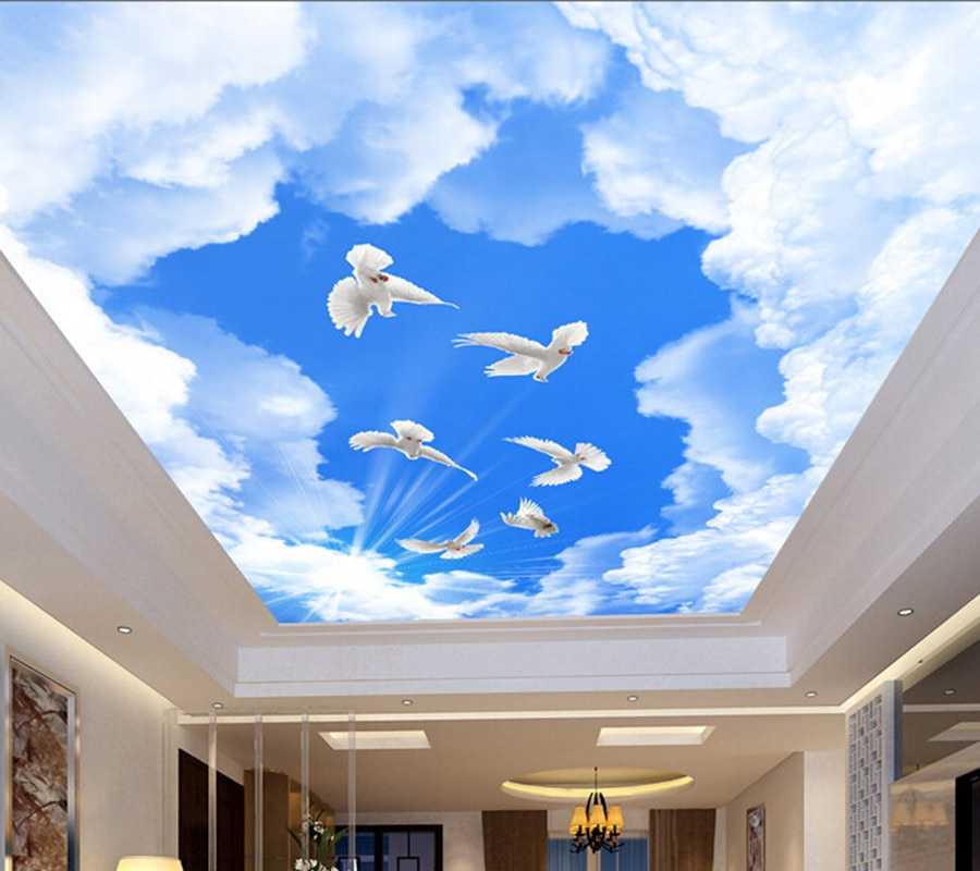 Натяжные потолки «небо с облаками»