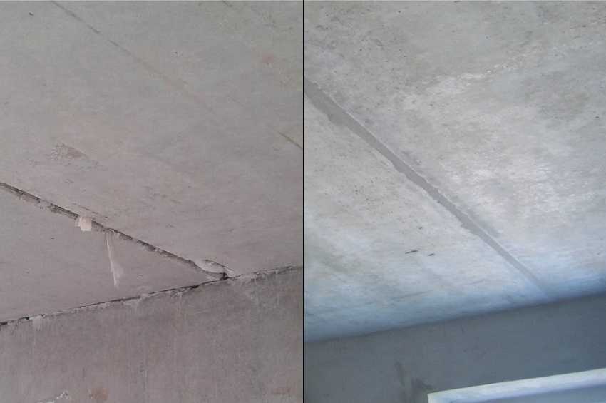 Заделка швов между плитами перекрытия после монтажа и на потолке