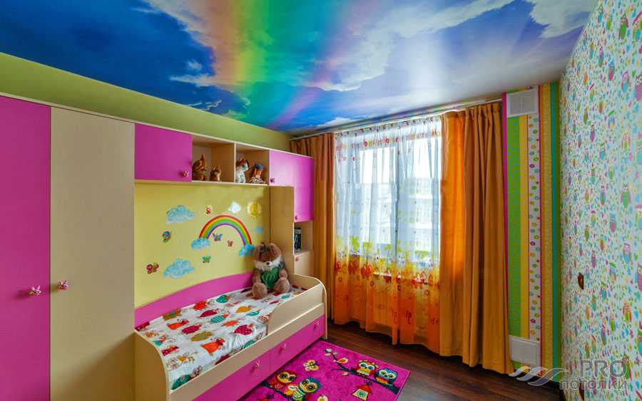 Потолок в детскую: 90 фото креативных идей и советы по монтажу, как украсить в дестком саду и дома