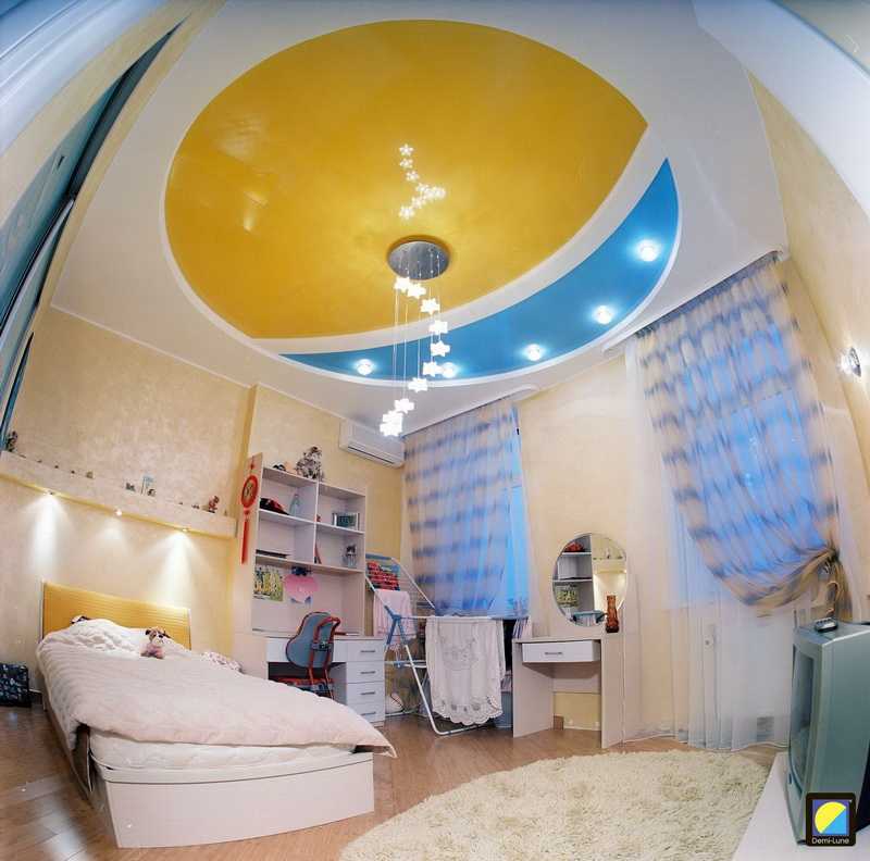Потолок в детской комнате - правила идеального сочетания +77 фото дизайна