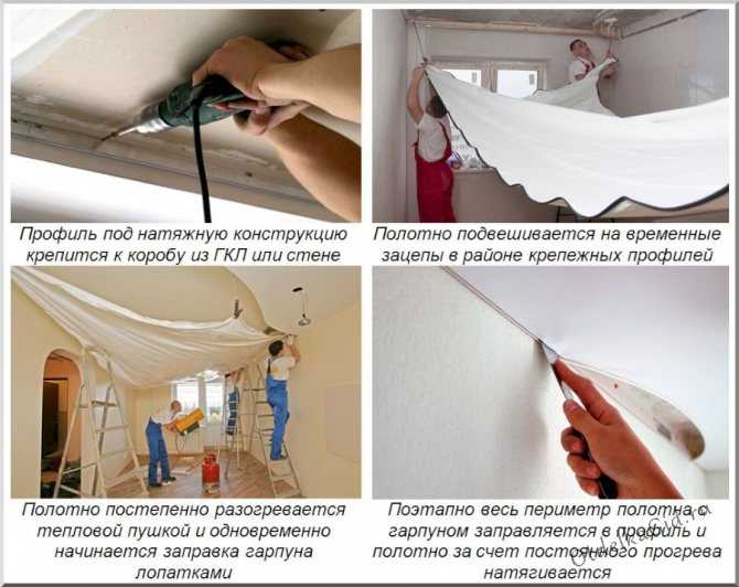 Как крепить натяжной потолок к гипсокартону 3 разными способами