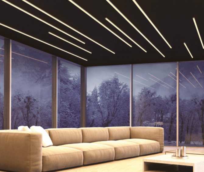 Многоуровневые потолки из гипсокартона с подсветкой в интерьере