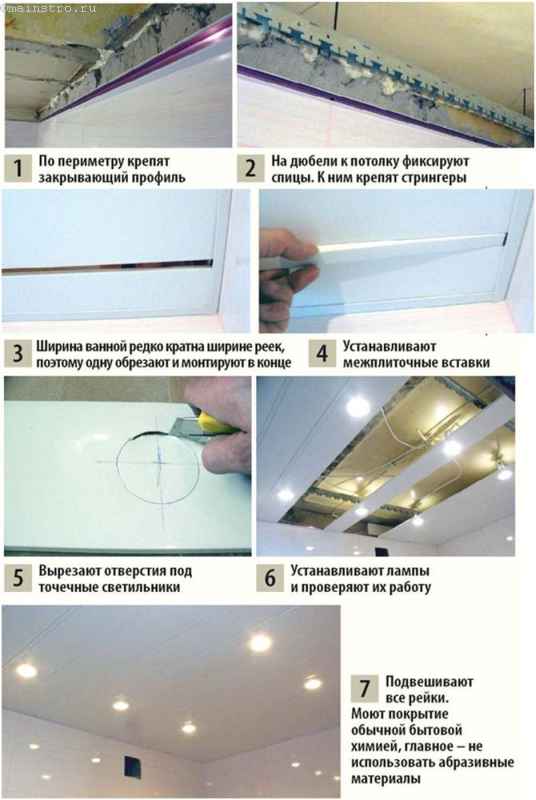 Монтаж реечного подвесного потолка: как сделать конструкцию своими руками, инструкция, видео и фото