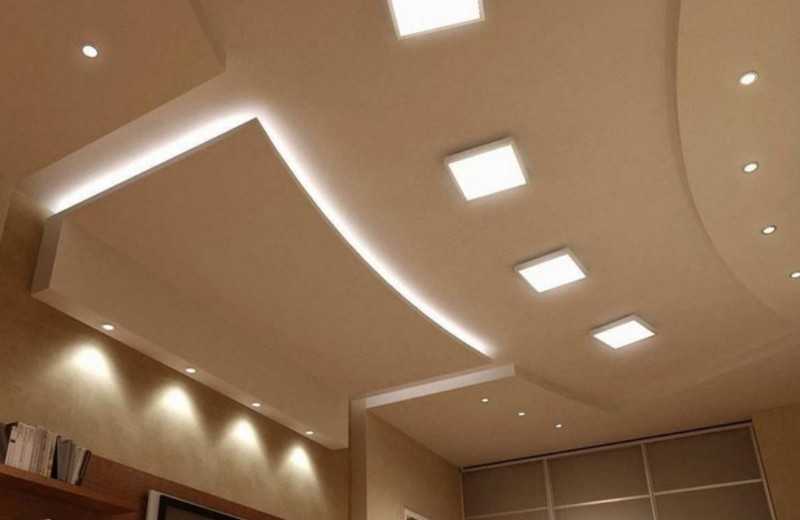 Светильники для гипсокартонных потолков — точечные, встраиваемые потолочные лампы в потолок из гипсокартона, люстры