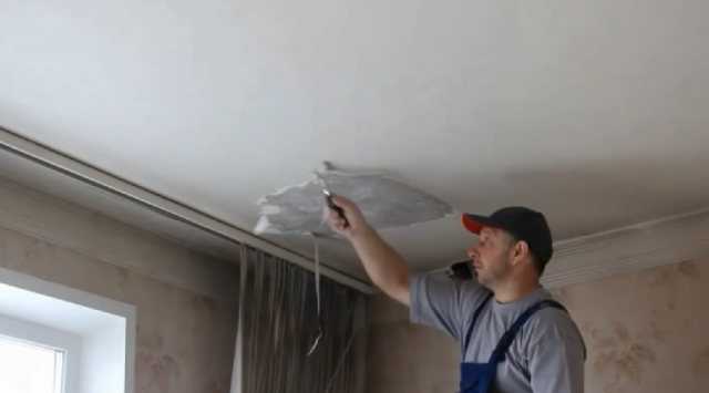 Самостоятельный косметический ремонт потолка: побелка, покраска, оштукатуривание, ремонт гипсокартоном + видео