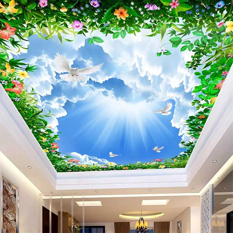 Натяжной потолок «небо»: красивые идеи в интерьере