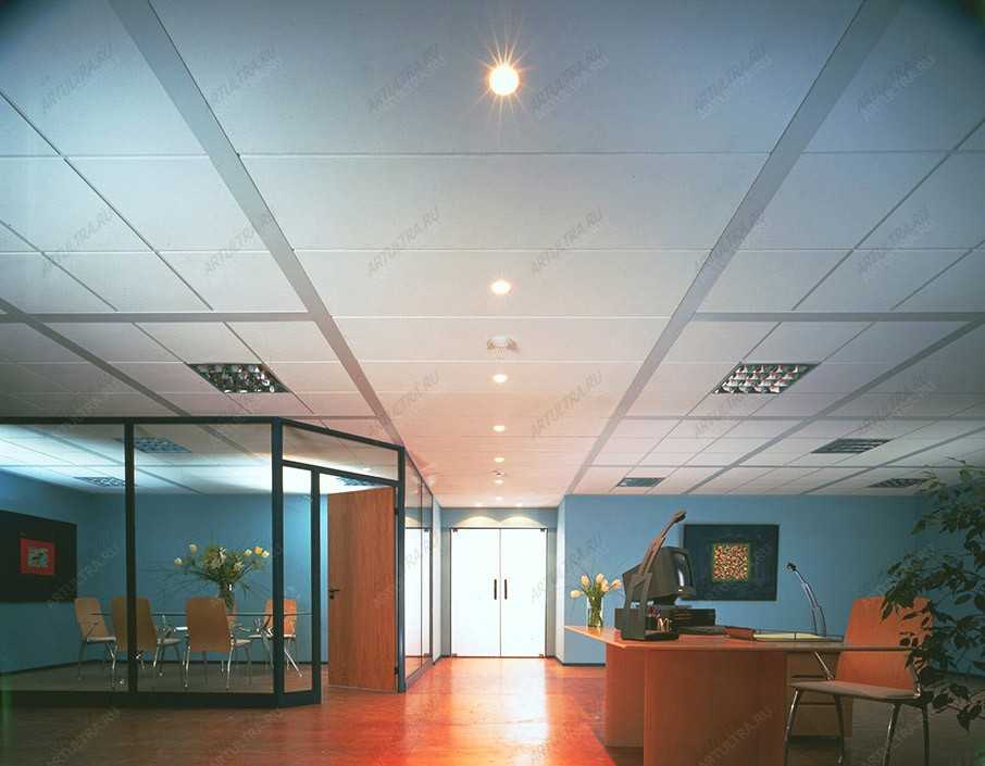 Деревянный потолок в офисе - виды, особенности и примеры