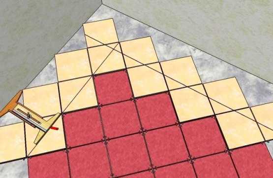 Преимущества и недостатки укладки плитки на пол по диагонали, определение начальной точки