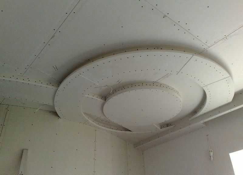 Сборка потолка из гипсокартона