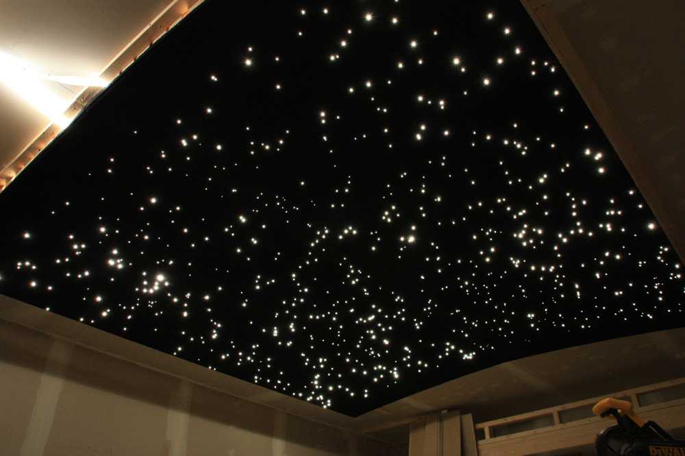 Натяжной потолок звездное небо: подвесной потолок с подсветкой в виде звездного небо, проектор для навесного потолка