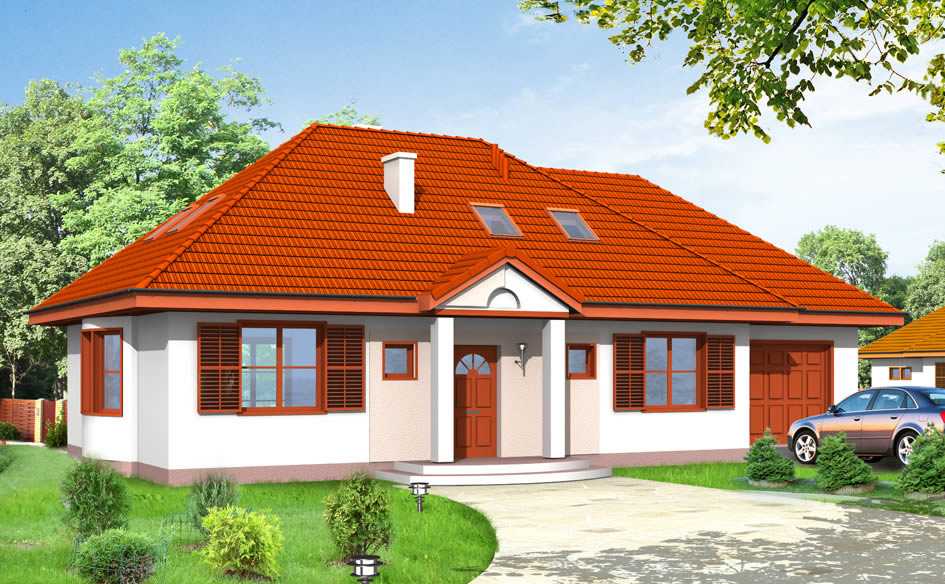 Проекты одноэтажных домов и коттеджей под одной крышей с гаражом, фото, цены в москве