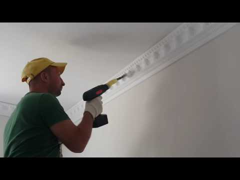 Как красить потолочный плинтус из пенопласта на натяжном потолке