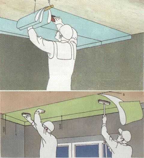 Как правильно клеить обои на потолок