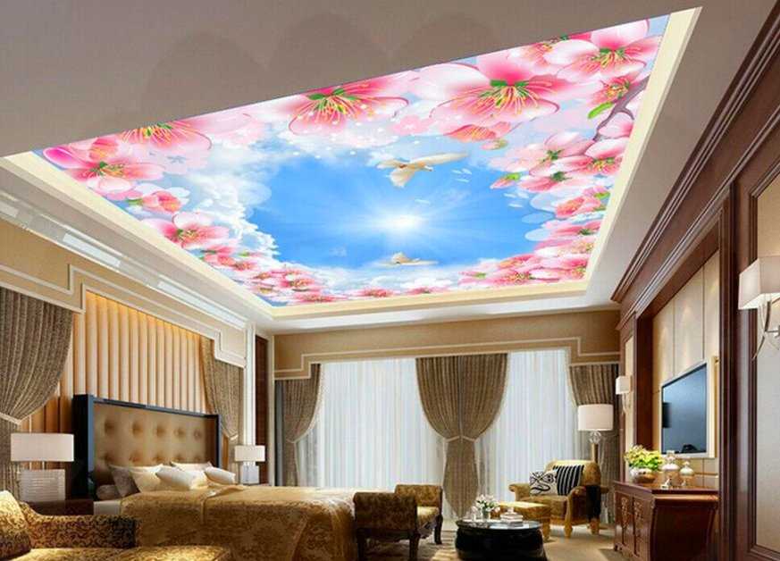 Натяжные потолки с цветами — примеры лучших изображений